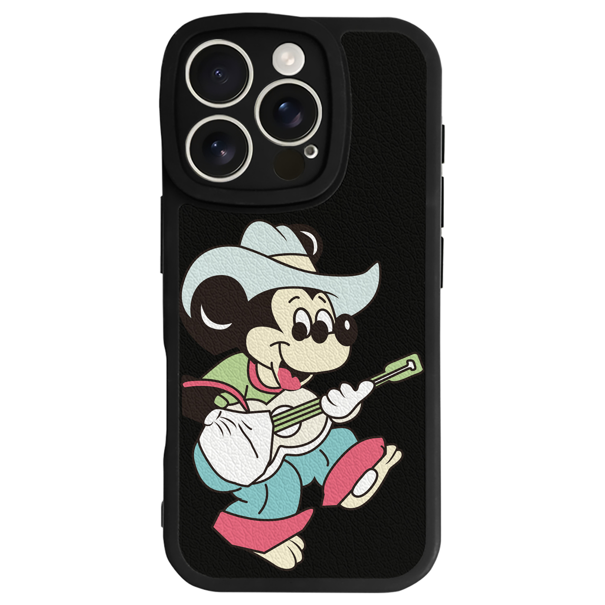 （画像用） ミッキーマウス Mickey Mouse 【iPhone 16シリーズ対応】シリコンスマホケース（レザー調） 材質：シリコン